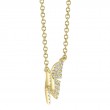 0.15Ct 14K Yellow Gold Diamond Butterfly Necklace