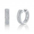 14K White Gold Huggie Hoop Earring