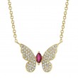 A 14K Yellow Gold Butterfly Pendant Set