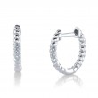 A Pair Of 14K White Gold Diamond Huggie Hoop Earrings