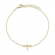 14K Yellow Gold And Diamond Dragonfly Bracelet