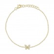 A 14K Yellow Gold Diamond Butterfly Bracelet