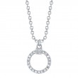 14K White Gold Diamond Circle Necklace