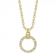 A 14K Yellow Gold Diamond Circle Necklace