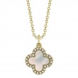 14K Yellow Gold Reversible Clover Shaped Pendant