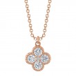 14K Rose Gold Clover Shaped Pendant