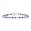 A 14K White Gold Bracelet Bezel Set