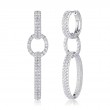 14K White Gold Diamond Oval Drop Earring
