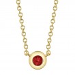 14K Yellow Gold Ruby Bezel Necklace