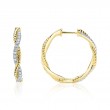 0.42Ct 14K Yellow Gold Diamond Twisted Hoop Earring
