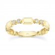0.06Ct 14K Yellow Gold Diamond Bezel Geo Cut Band