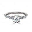 Eli Jewels Point of Love Round Center Semi Mount with Side Diamonds