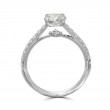 Eli Jewels Point of Love Round Center Semi Mount with Side Diamonds