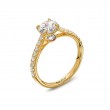 Eli Jewels Point of Love Round Center Semi Mount with Side Diamonds