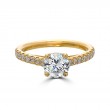 Eli Jewels Point of Love Round Center Semi Mount with Side Diamonds