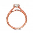 Eli Jewels Point of Love Round Center Semi Mount with Side Diamonds