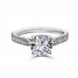 Eli Jewels Sapphire Point of Love Round Semi Mount with Side Diamonds