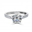Eli Jewels Ruby Point of Love Round Semi Mount with Side Diamonds