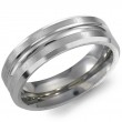 Titanium, 6MM, High Polished Round Center, Brushed Edges