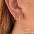 0.49Ct 14K Yellow Gold Diamond Huggie Earring