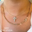 1.36Ct 14K Yellow Gold Diamond Paper Clip Link Necklace