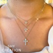 0.25Ct 14K Yellow Gold Diamond Cross Necklace