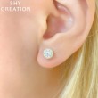 0.24Ct-Ctr(Round) 0.26Ct-Side 14K Yellow Gold Diamond Cluster Stud Earring