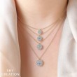 0.22Ct-Ctr(Round) 0.28Ct-Side 14K Yellow Gold Diamond Cluster Necklace