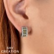 A Pair Of 14K Yellow And White Gold Huggie Hoop Earrings