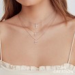 0.32Ct 14K Rose Gold Diamond Cross Necklace