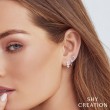 0.08Ct Diamond & 0.28Ct Blue Sapphire 14K White Gold Stud Earring