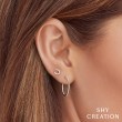 0.06Ct 14K White Gold Diamond Horseshoe Stud Earring