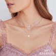 0.09Ct 14K White Gold Diamond Star Necklace