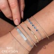 0.21Ct Diamond & 0.53Ct Blue Sapphire 14K White Gold Bracelet