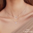 0.09Ct Diamond & 0.08Ct Blue Sapphire 14K White Gold Hamsa Necklace