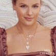 0.11Ct 14K White Gold Diamond Pave Heart Necklace