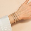 0.04Ct Diamond & 0.06Ct Blue Sapphire 14K Yellow Gold Eye Bracelet