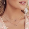 0.07Ct 14K Rose Gold Diamond Love Knot Circle Necklace