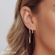 0.17Ct 14K Yellow Gold Diamond Paper Clip Link Earring