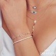 0.24Ct 14K Yellow Gold Diamond Paper Clip Link Bolo Bracelet