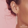 0.60Ct 14K Yellow Gold Diamond Feather Earring