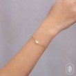 0.07Ct 14K Yellow Gold Diamond & Cultured Pearl Paper Clip Link Bracelet