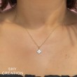 A 14K Yellow Gold Mother Of Pearl Clover Necklace
