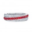 Ruby and Diamond Stripe Ring