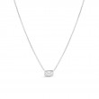 Roberto Coin 18K White Gold East-West Set Emerald Cut Diamond Solitaire Necklace