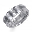 Triton 8mm Tungsten carbide Bevel Edge comfort fit diamond band with center satin finish
