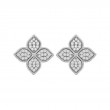 Roberto Coin Princess Flower Round Brilliant Cut Diamond Earrings In 18K White Gold.