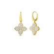 18K Gold & Diamond Medium Flower Drop Earrings