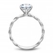 A Noam Carver 18K White Gold Semi Mounting. Crafted To Fit A 1 Ct Oval Diamond, Sold Separately.