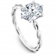 A Noam Carver 18K White Gold Semi Mounting. Crafted To Fit A 1 Ct Oval Diamond, Sold Separately.